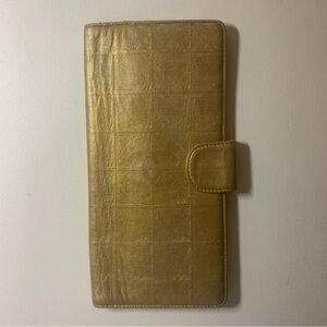 Vintage Chanel gold travel line wallet